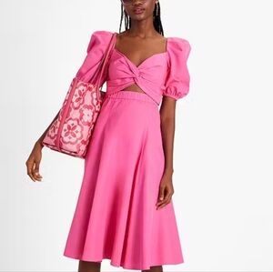 Kate Spade Twist Bodice Puff Sleeve Dress